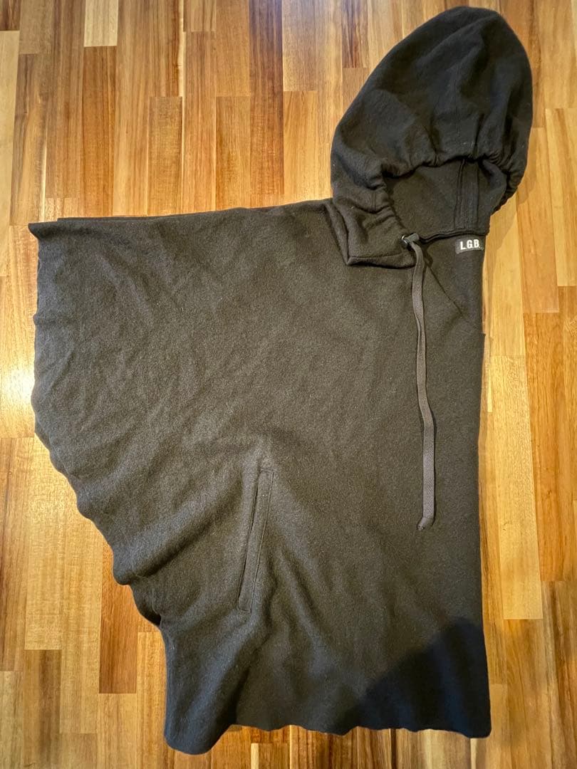 ルグランブルー　ポンチョ　LGB　フード　ウール100%　Y2K グランジ