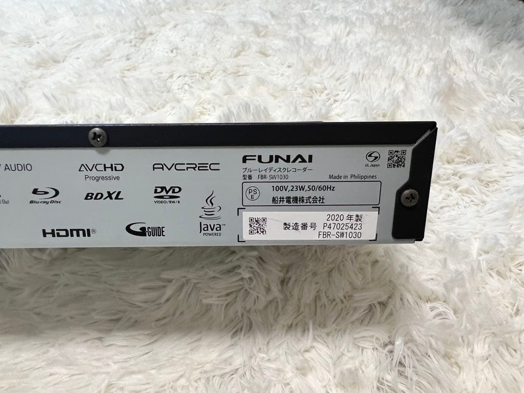 フナイ ブルーレイレコーダー FBR-SW1030 2020年製