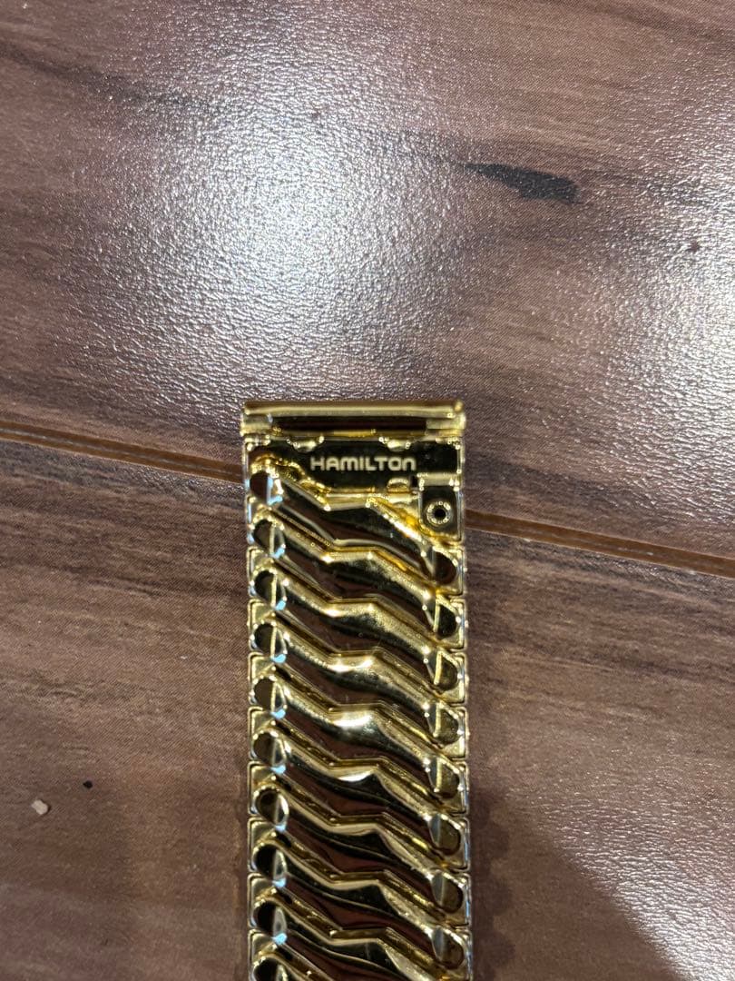 ハミルトン ベンチュラ 純正 蛇腹ベルト 17㎜ ゴールド 腕時計 伸縮バンド