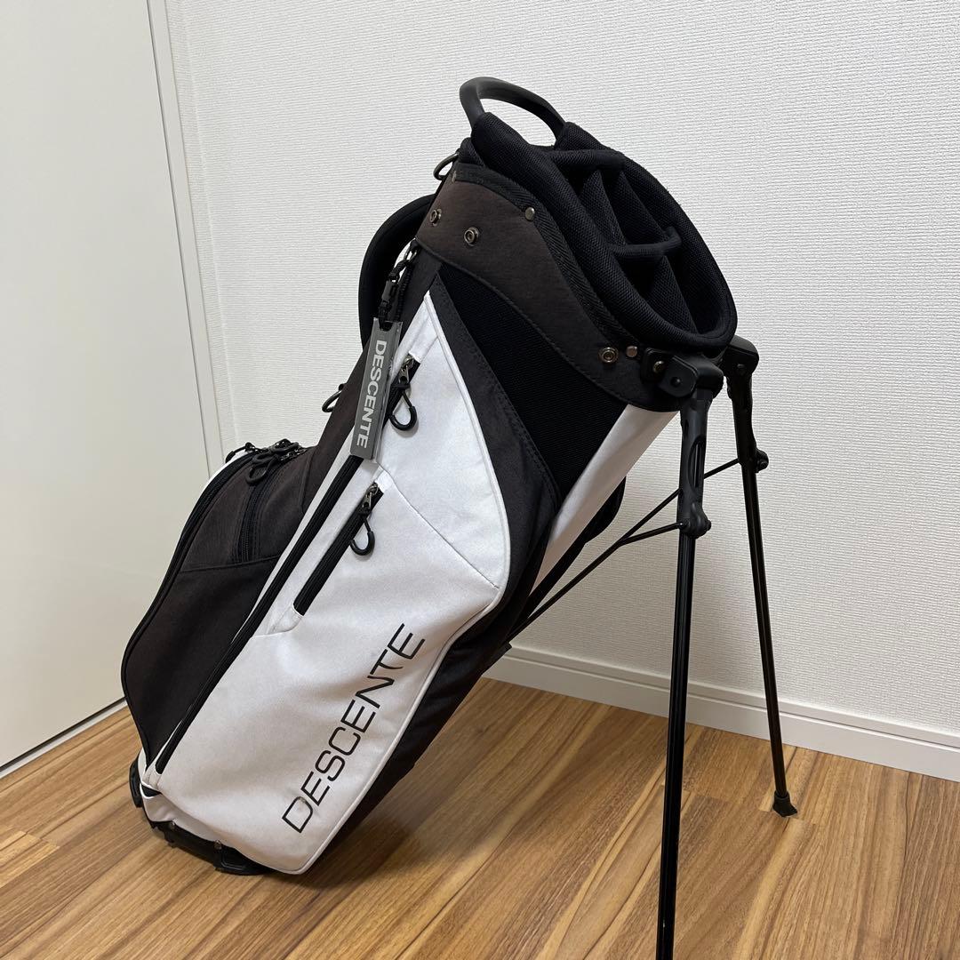 DESCENTE キャディバッグ DQBTJJ03 8.5型 白/黒　スタンド式