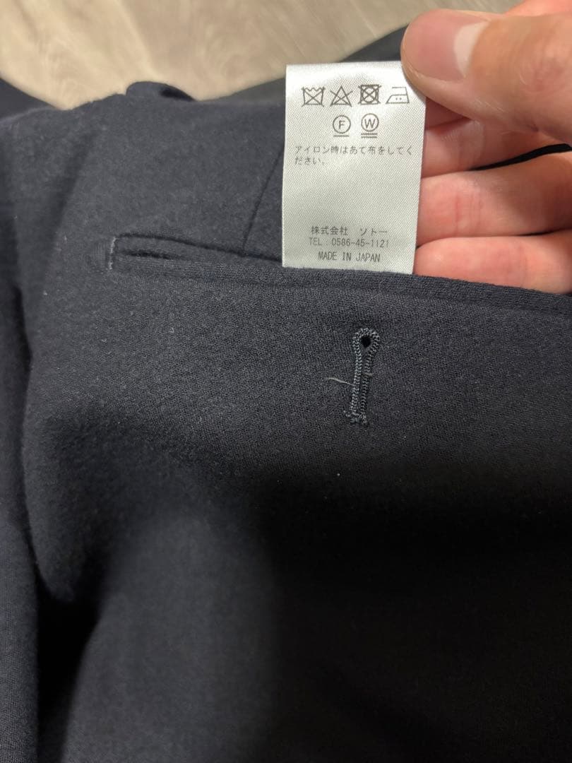 値下げ中！movbモーヴ　ウールジャージー　ネイビーダブル仕上げ