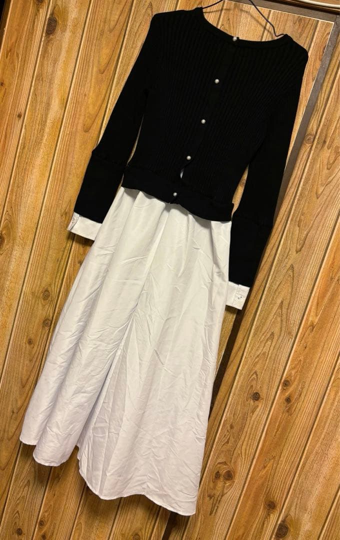 poke　　jenne バックパール大人フレンチドッキングワンピース　M