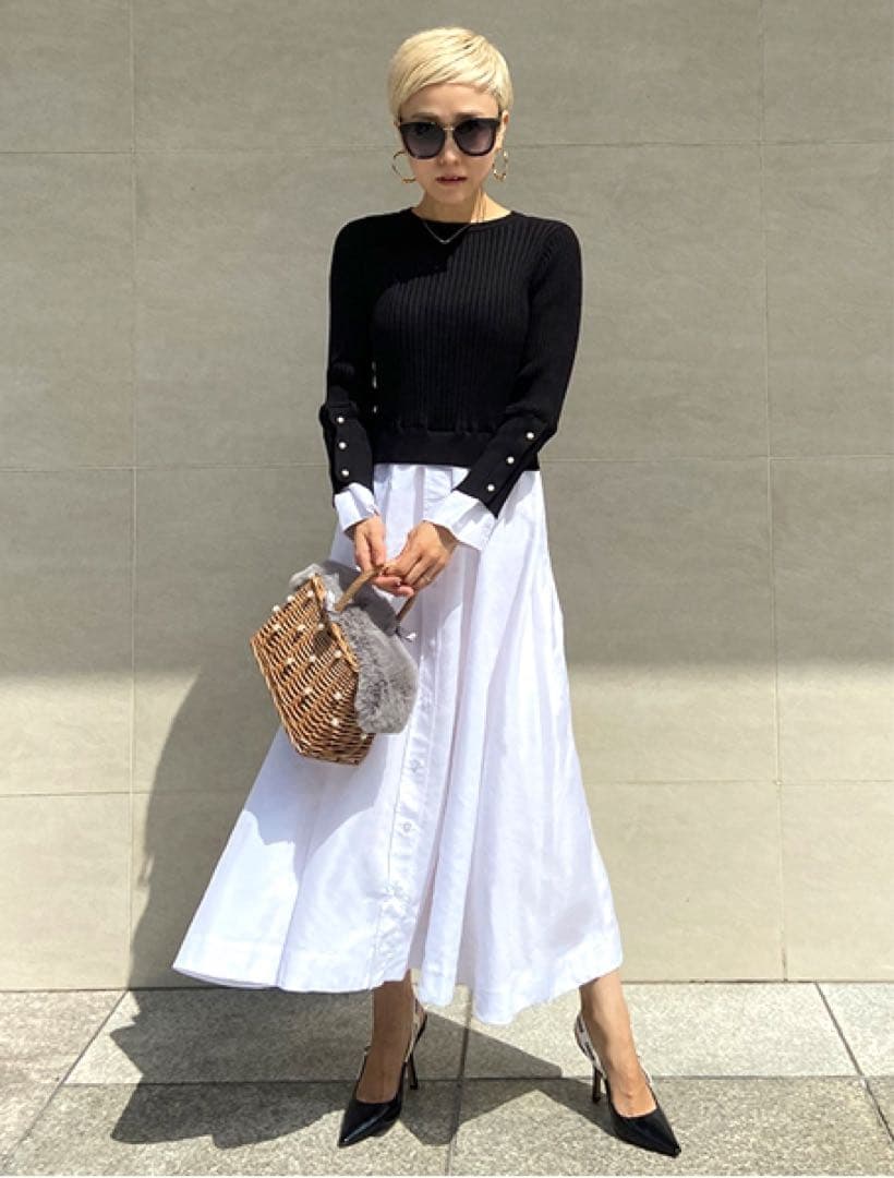 poke　　jenne バックパール大人フレンチドッキングワンピース　M