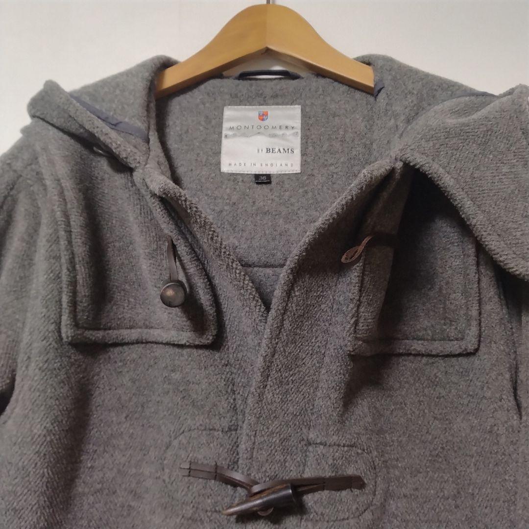 モンゴメリー × ビームス ダッフルコート ウール100% ヘリンボーン グレー