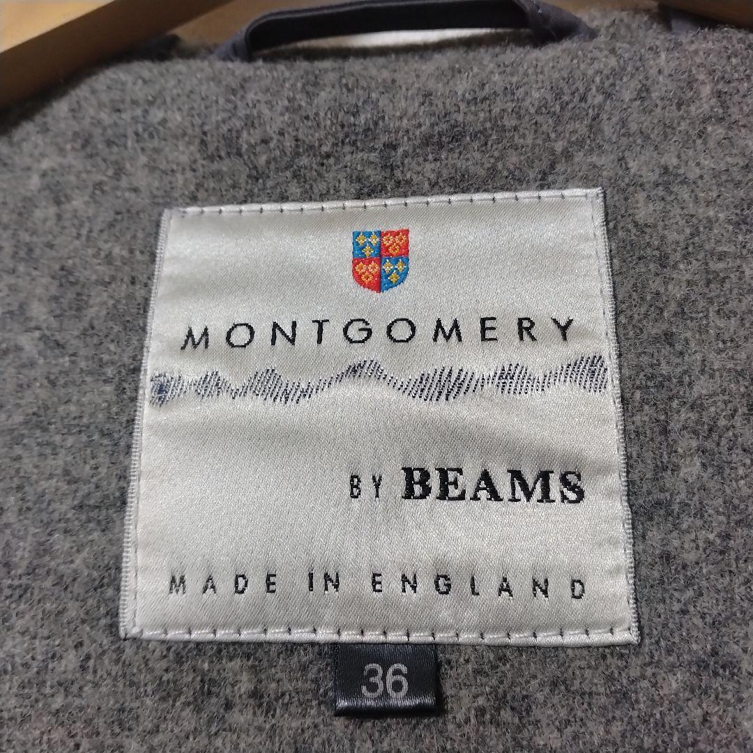 モンゴメリー × ビームス ダッフルコート ウール100% ヘリンボーン グレー