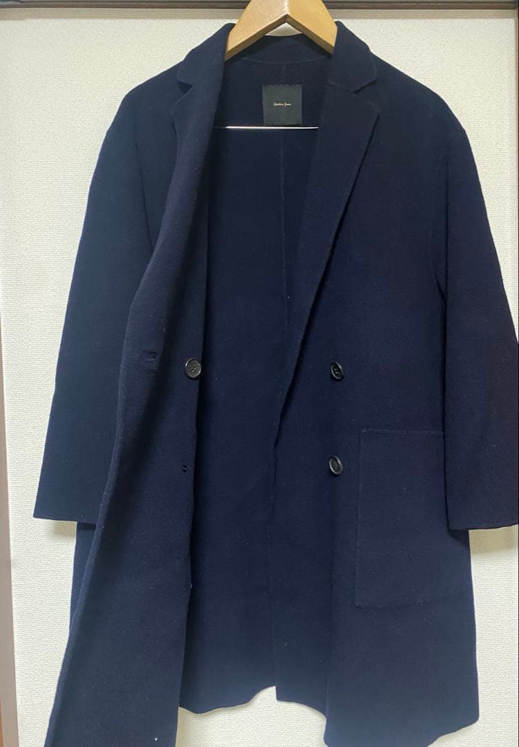 スピックアンドスパン W/Nyダブルブレストリバーコート　ゆったり　オーバー