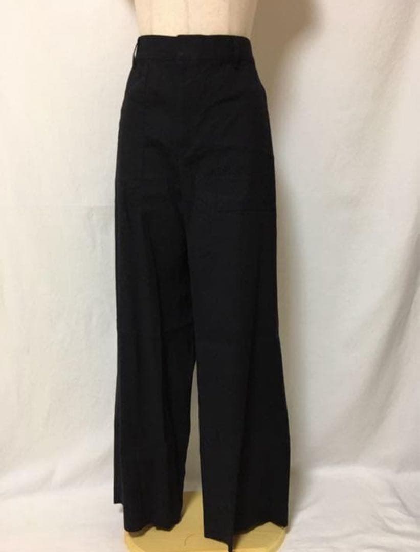P441新品23区洗えるリネンレーヨンストレッチワイドパンツ46￥22000