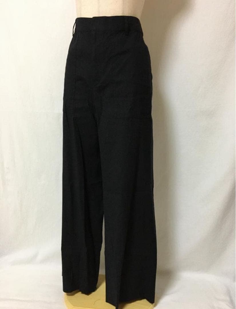 P441新品23区洗えるリネンレーヨンストレッチワイドパンツ46￥22000