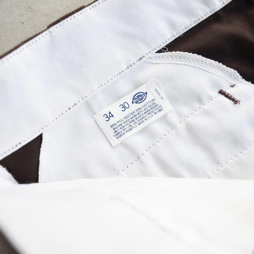 80s90s ディッキーズ ワークパンツ ブラウン チビタグUSA製W34L29