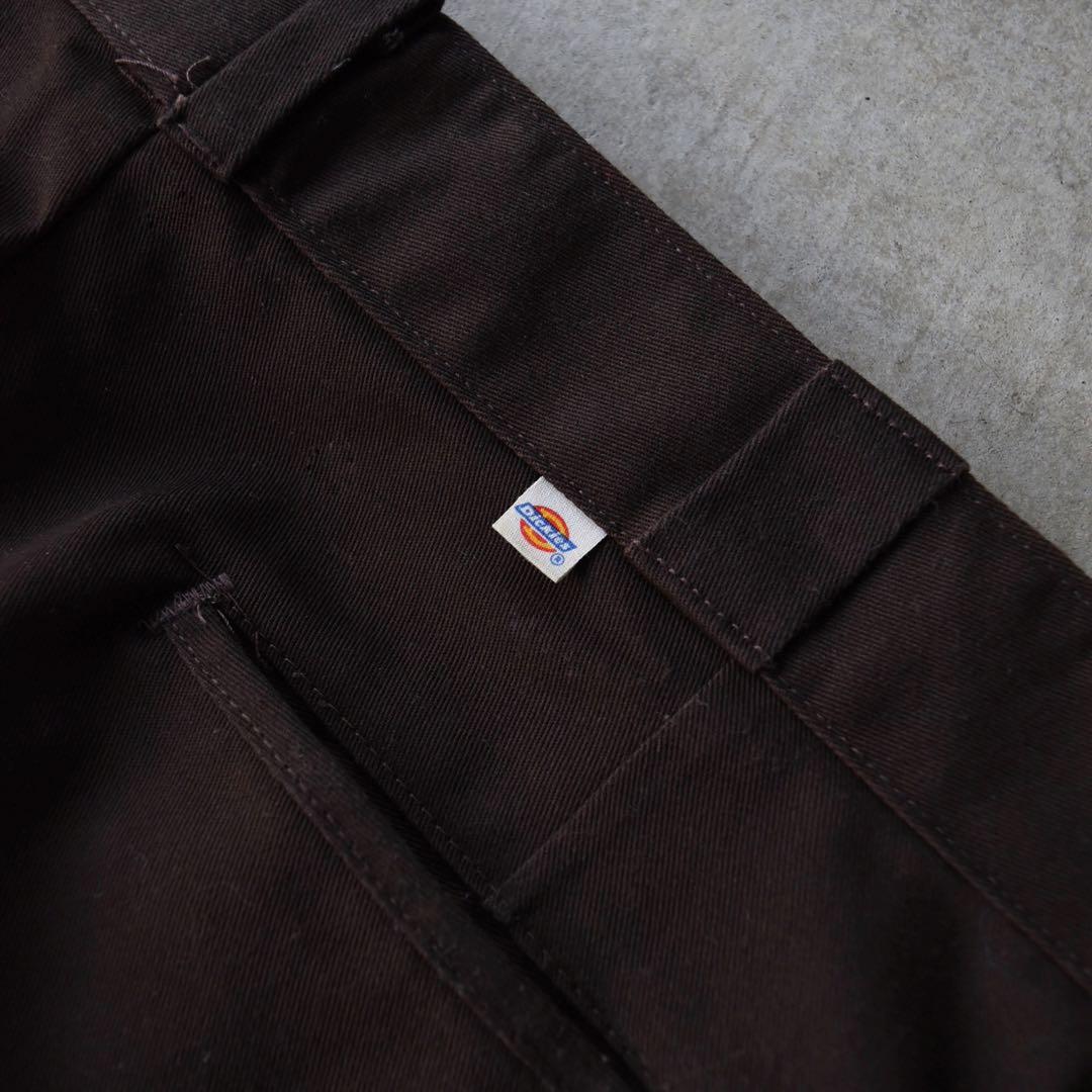 80s90s ディッキーズ ワークパンツ ブラウン チビタグUSA製W34L29