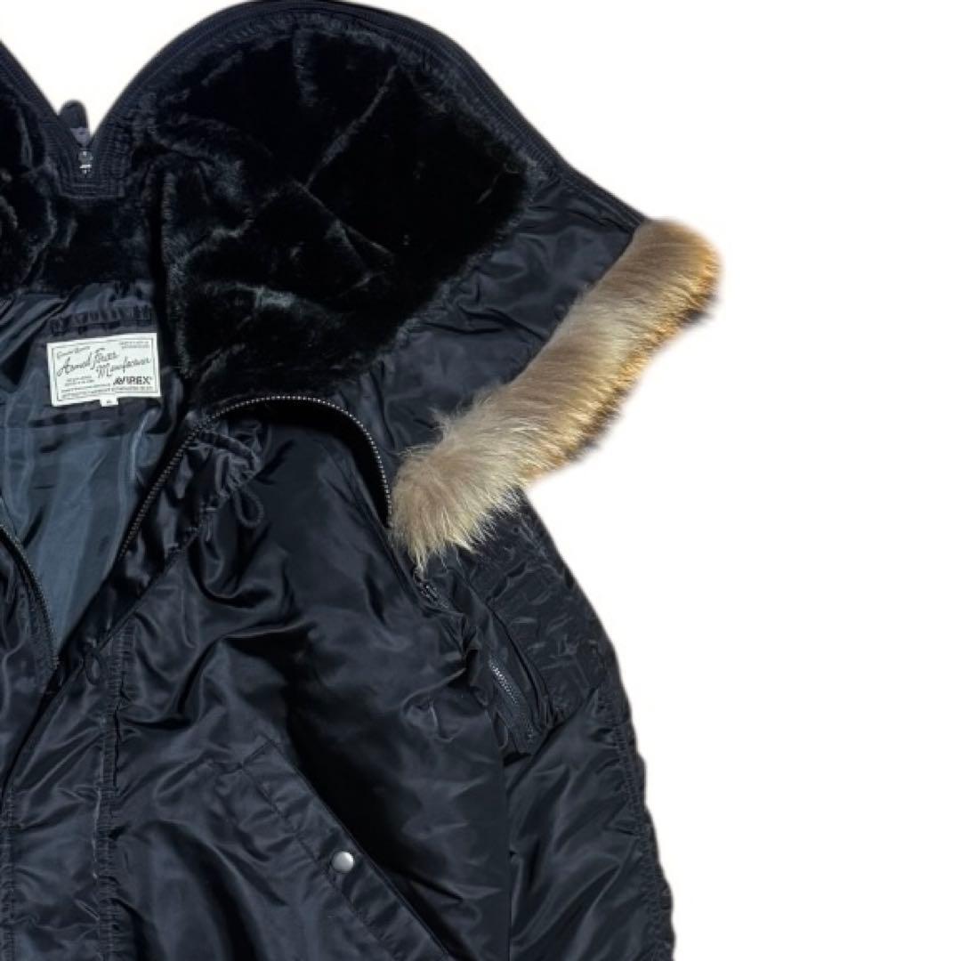 AVIREX ラクーンファー N-2B 短丈 フライトジャケット ブラック XL