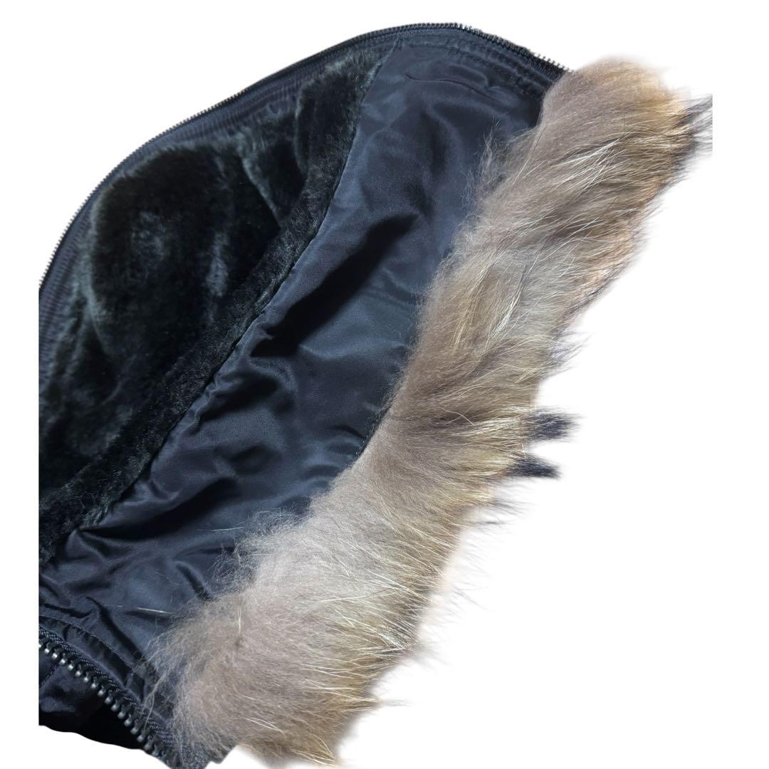 AVIREX ラクーンファー N-2B 短丈 フライトジャケット ブラック XL