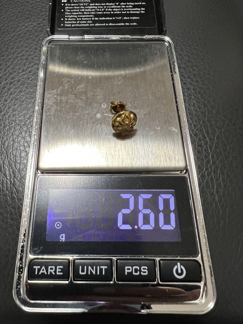 クロムハーツ 22k クロスボール スタッド ピアス 純正ダイヤ 原本付き