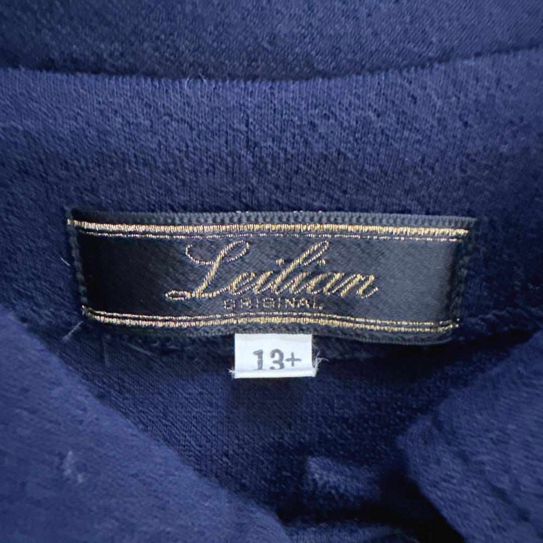 美品☆Leilian レリアン　大きいサイズ13号　ポンチョコート　濃紺　ウール