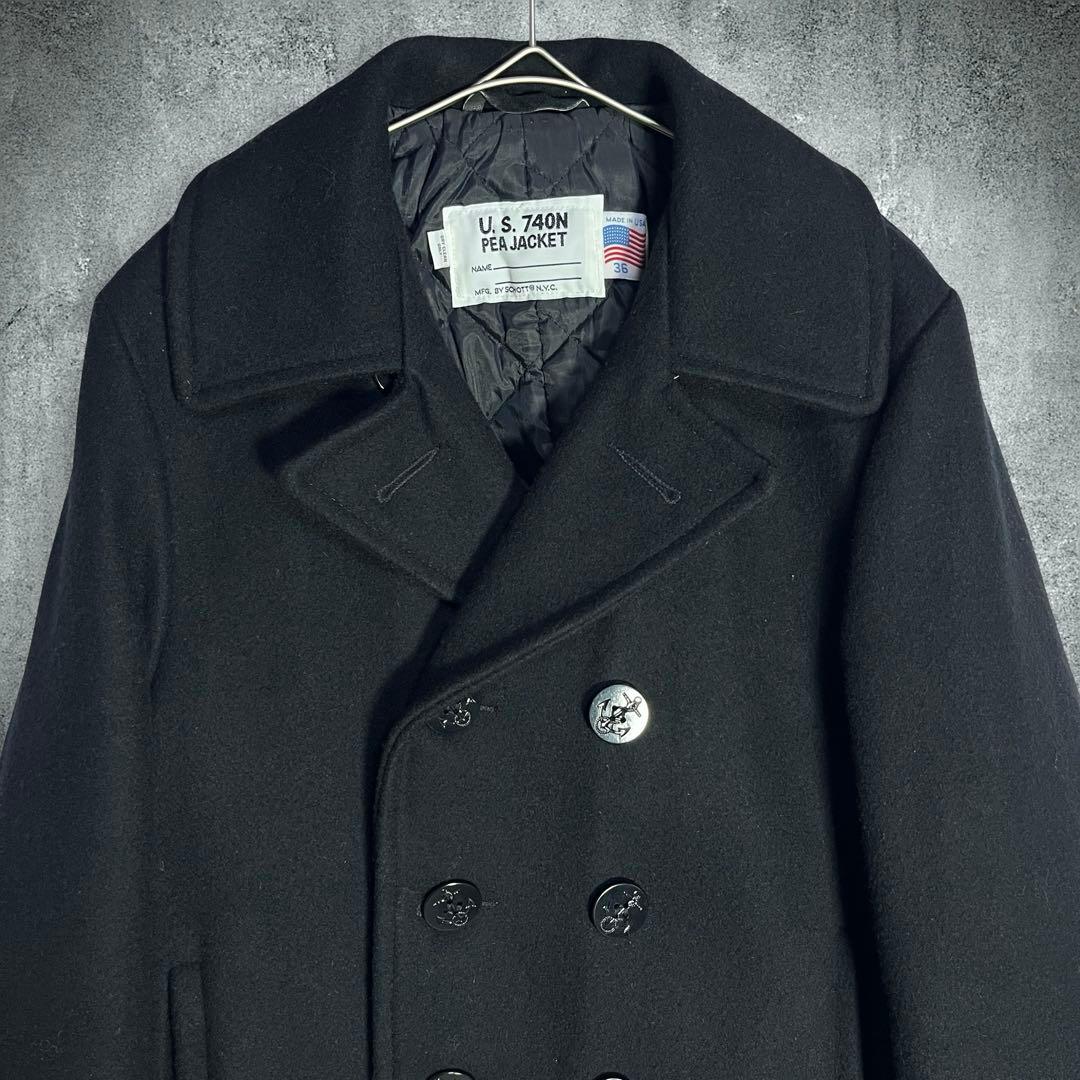 ベクハム♪Schott ショット 740N PEA JACKET 36 黒