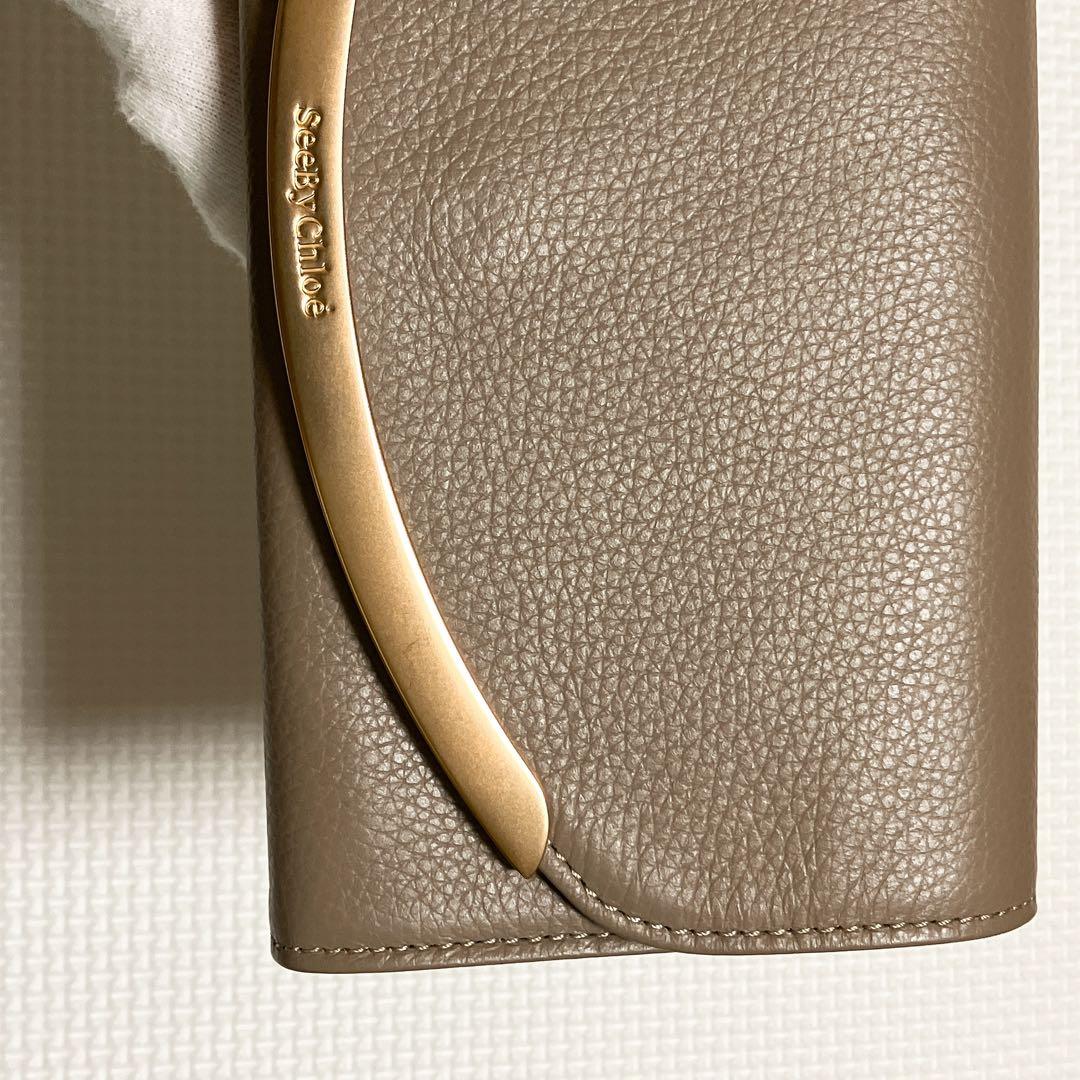 ・未使用SEE BY CHLOE 　LIZZIE長財布　グレージュ　箱袋カード付