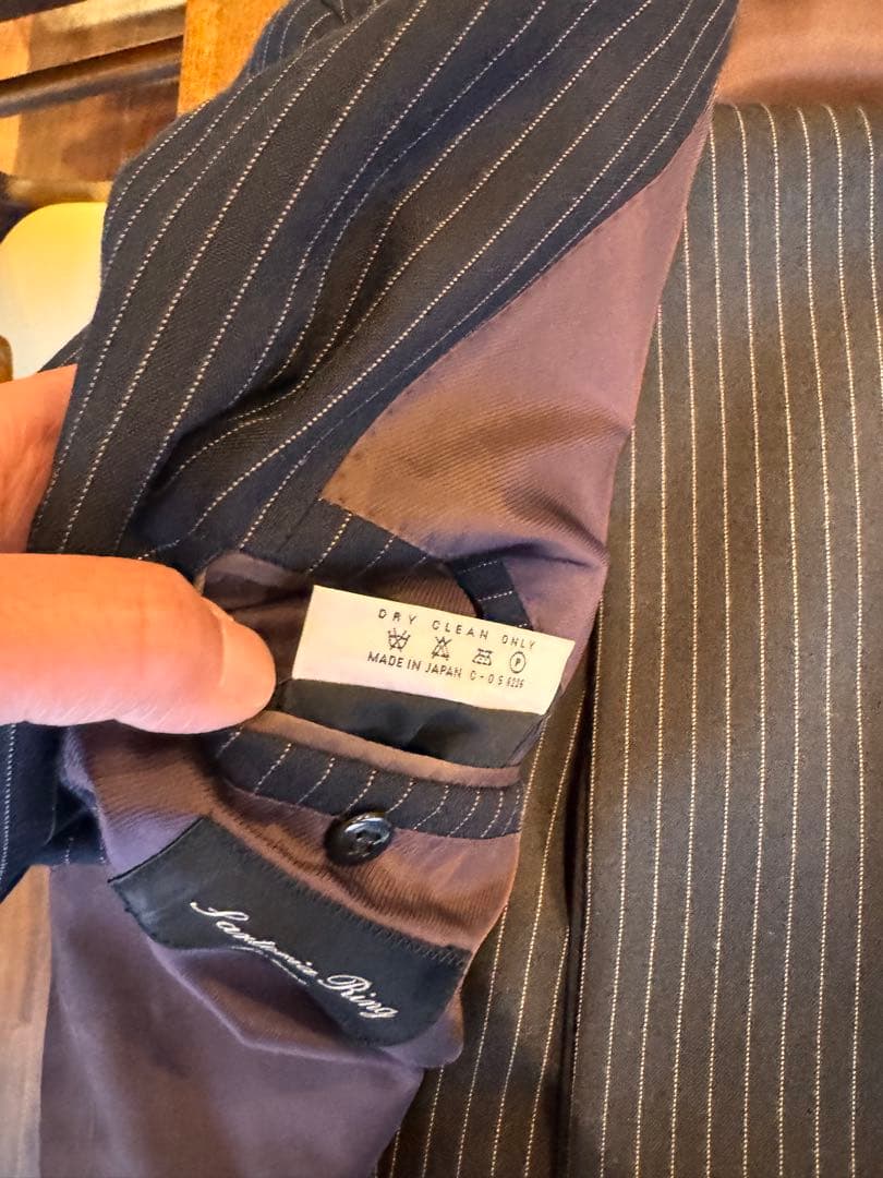 リングヂャケット　ネイビーストライプ スーツ　46