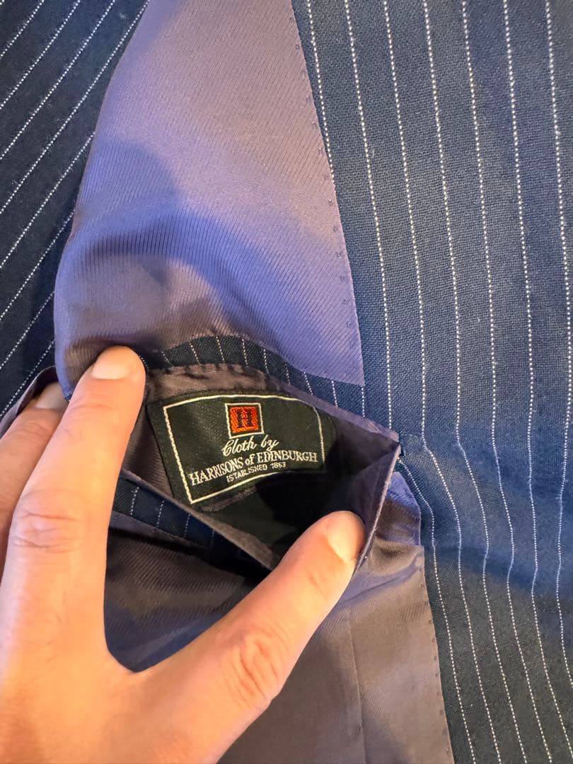 リングヂャケット　ネイビーストライプ スーツ　46