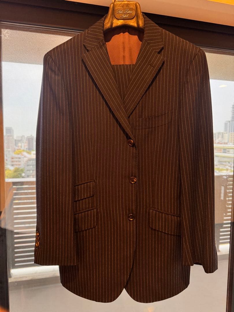 リングヂャケット　ネイビーストライプ スーツ　46