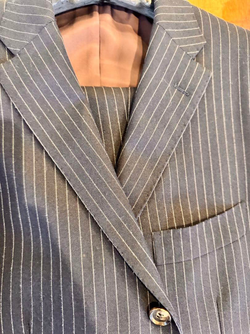 リングヂャケット　ネイビーストライプ スーツ　46