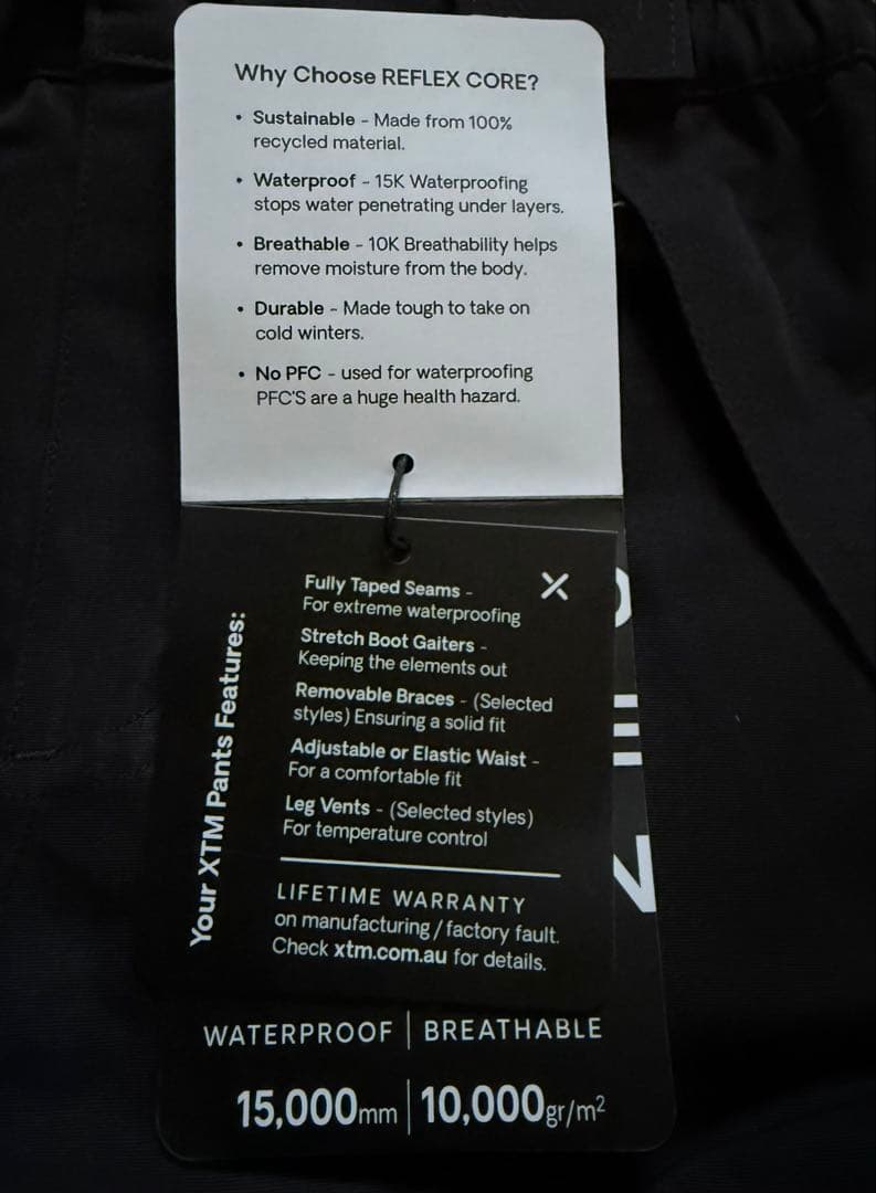 新品 XTM RE-FLEX CORE スノーパンツ ブラック2
