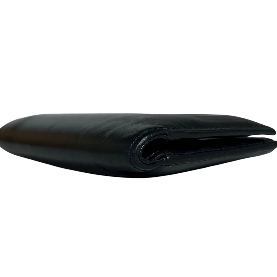 希少✨フェンディ 二つ折り財布 ロゴ 型押し レザー ブラック 黒