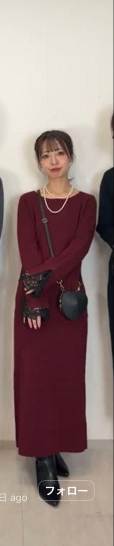 arpagestory袖口レースニットワンピースアルページュストーリー