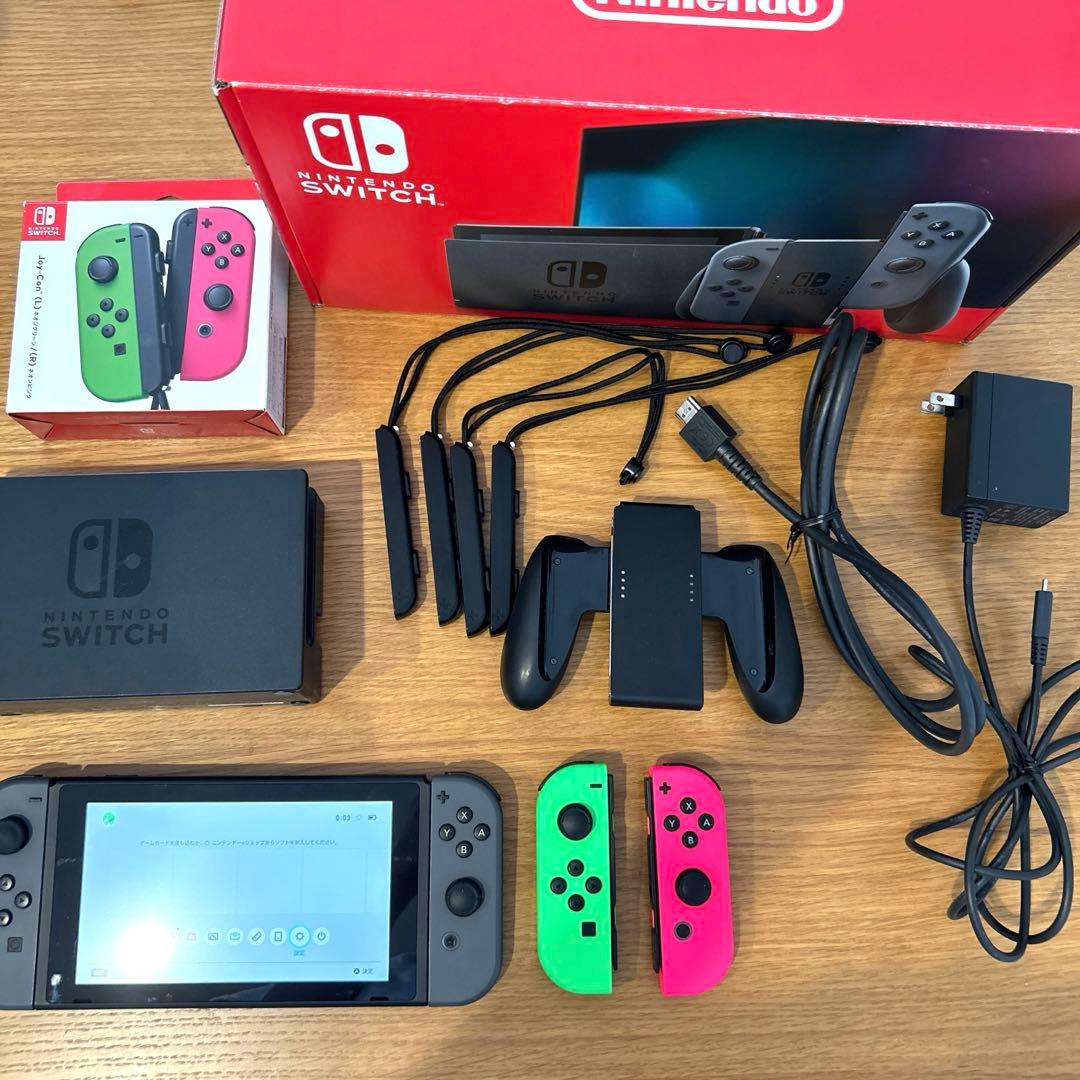 Nintendo Switch Joy-Con 4本　グレー　ネオン　本体