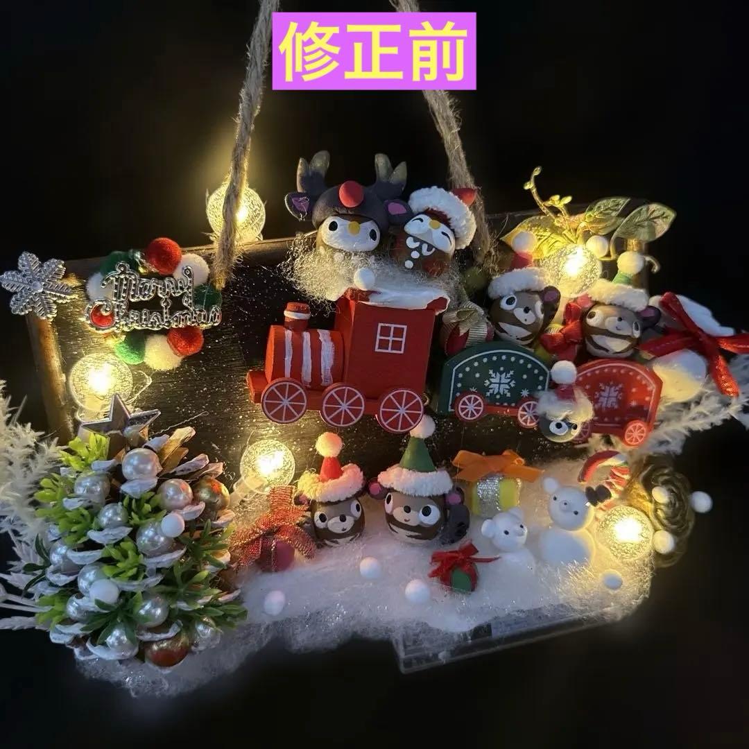 どんぐりアート♡ Xmasタペストリー風＆ブーツオブジェ2点♡