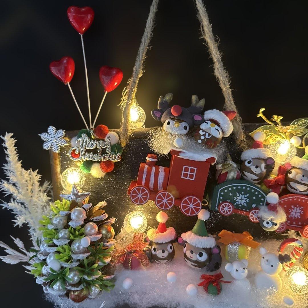 どんぐりアート♡ Xmasタペストリー風＆ブーツオブジェ2点♡