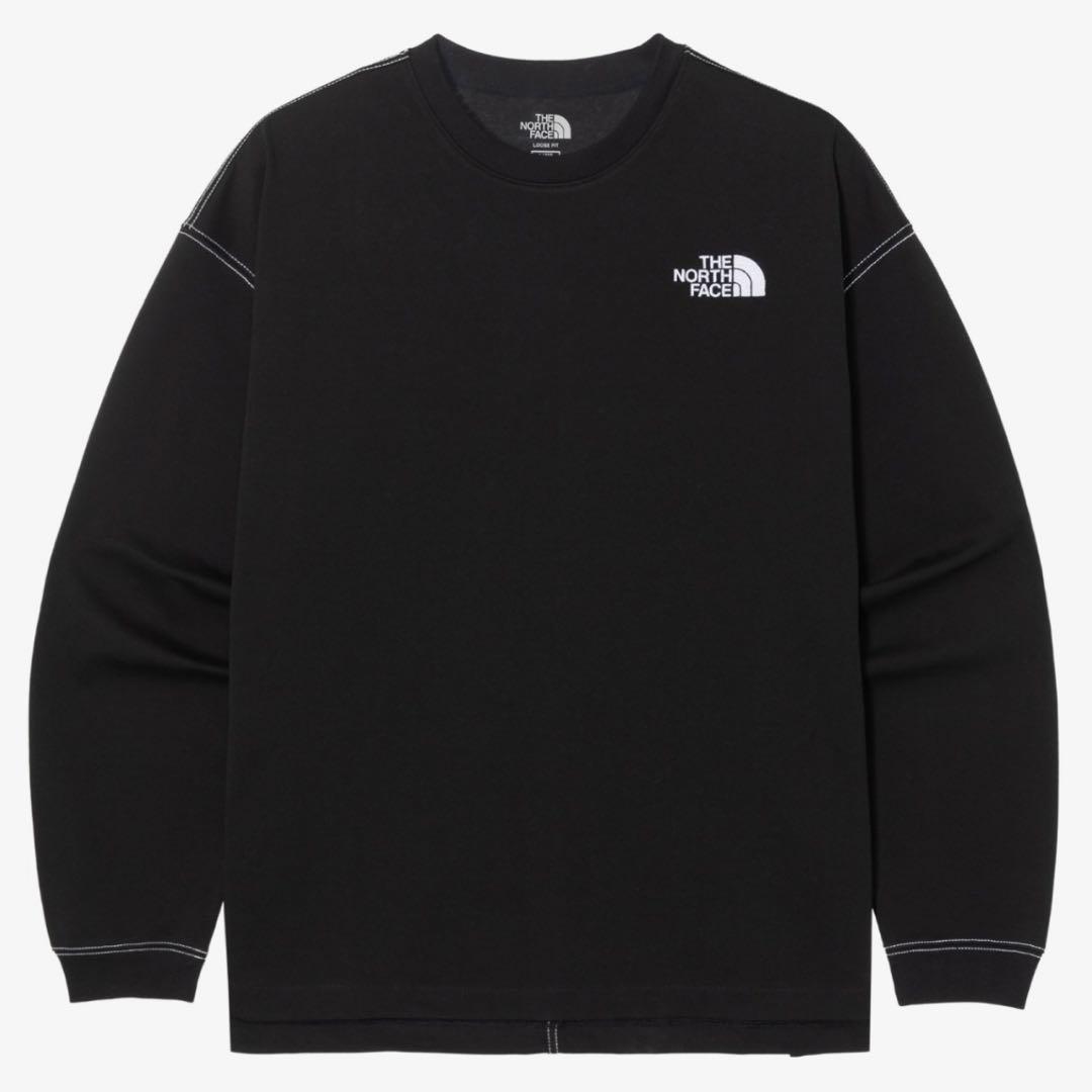 新品 THE NORTH FACE ロゴ刺繍 ステッチ 長袖 ロンT Lサイズ