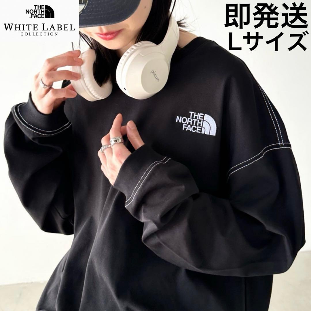 新品 THE NORTH FACE ロゴ刺繍 ステッチ 長袖 ロンT Lサイズ