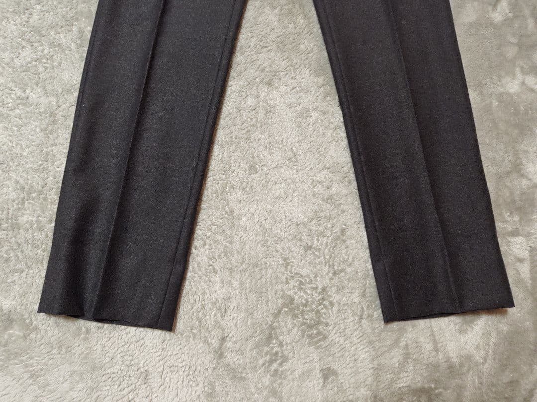 INCOTEX SUPER100'sダークグレー スリムフィット スラックス