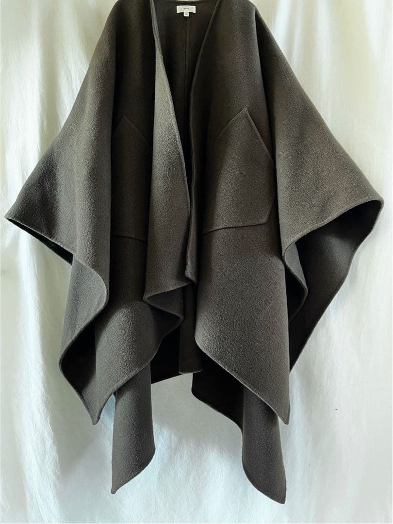 HYKEハイク メルトンウール ポンチョ/ケープコート マント
