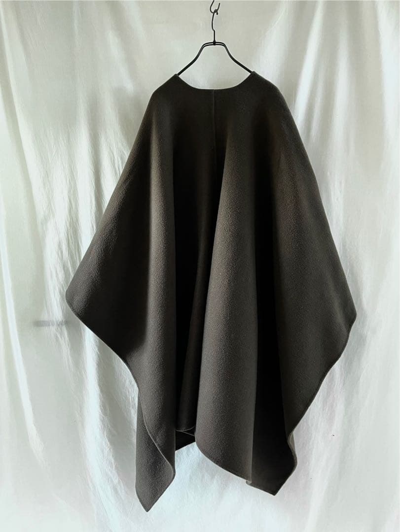 HYKEハイク メルトンウール ポンチョ/ケープコート マント
