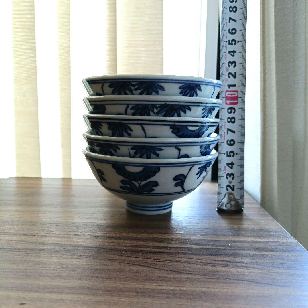 源右衛門　古染付山水絵　飯碗　５客