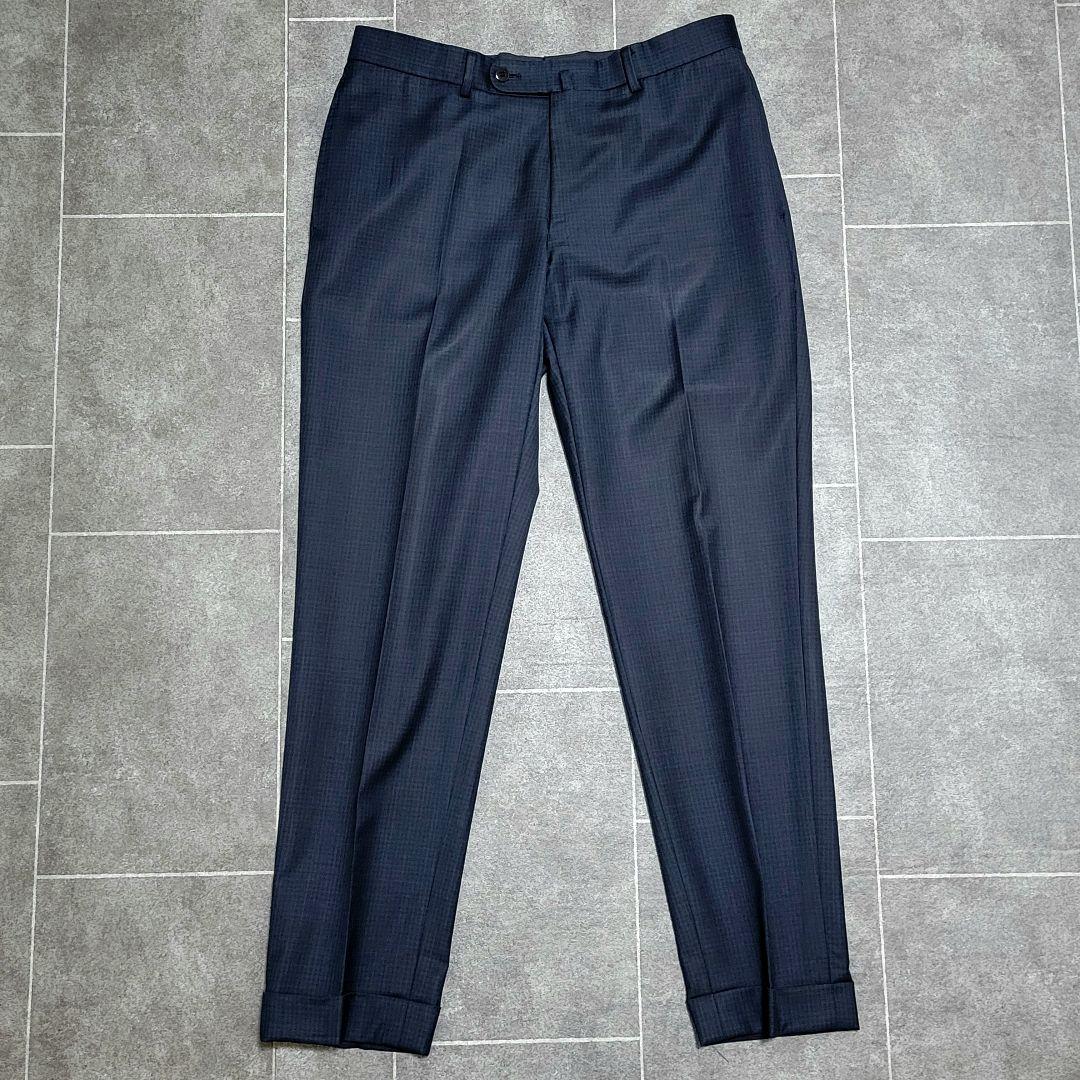 ★美品 ビームスエフ 超高級 ネイビー スーツ