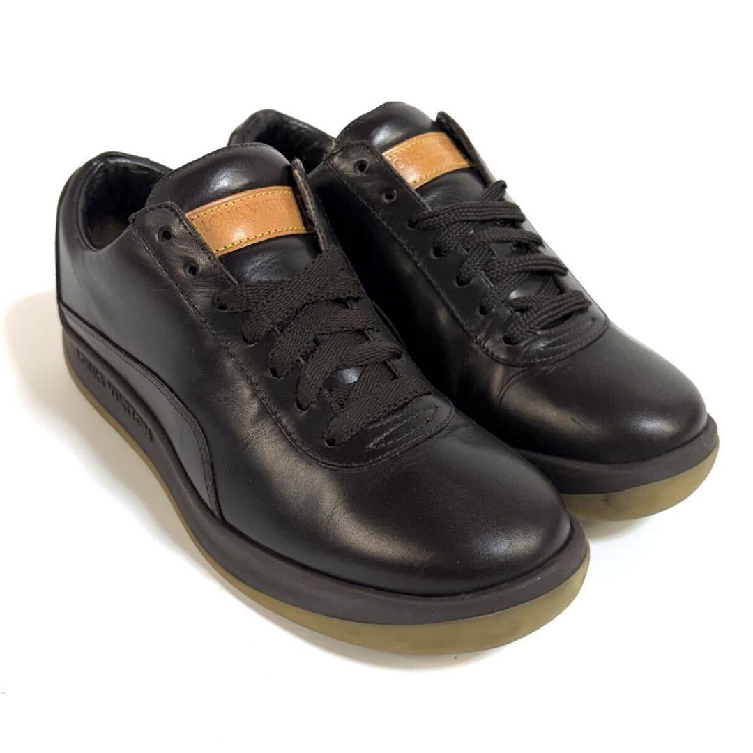 【美品】ルイ ヴィトン レザー スニーカー 35サイズ イタリア製 元袋付き