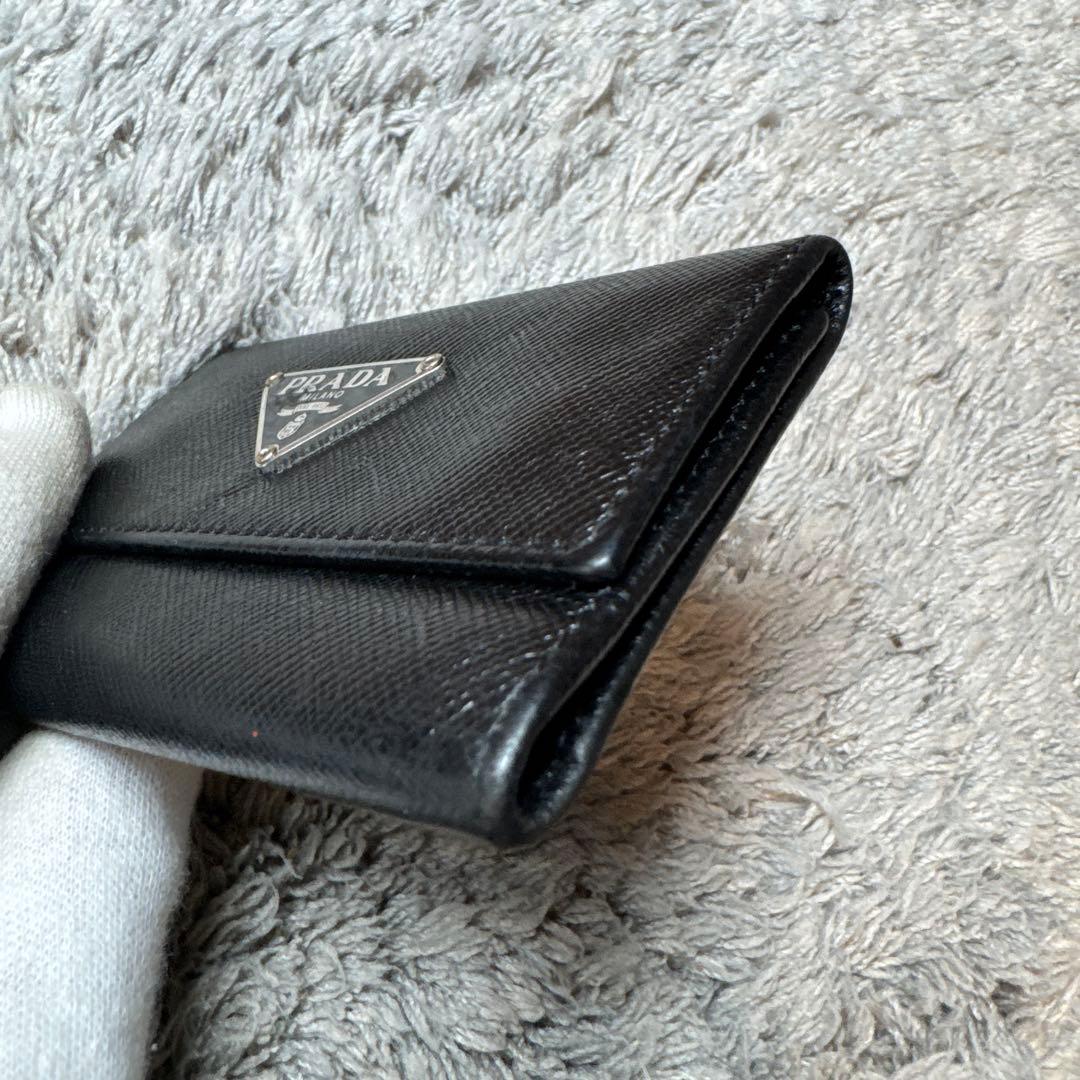 PRADA プラダ キーケース サフィアーノ ブラック ユニセックス
