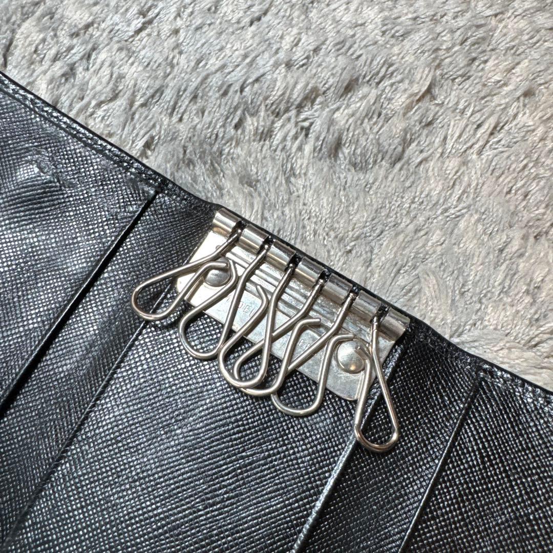 PRADA プラダ キーケース サフィアーノ ブラック ユニセックス