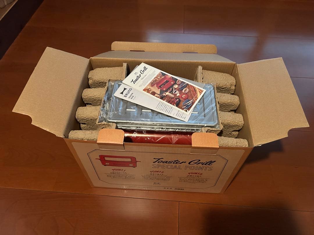 【新品未使用】BRUNO トースターグリル レッド