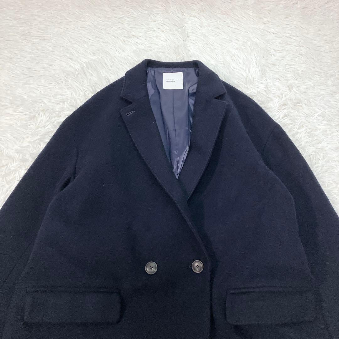 美品✨北欧、暮らしの道具店　3WAYアレンジ襟のかろやかチェスターコート