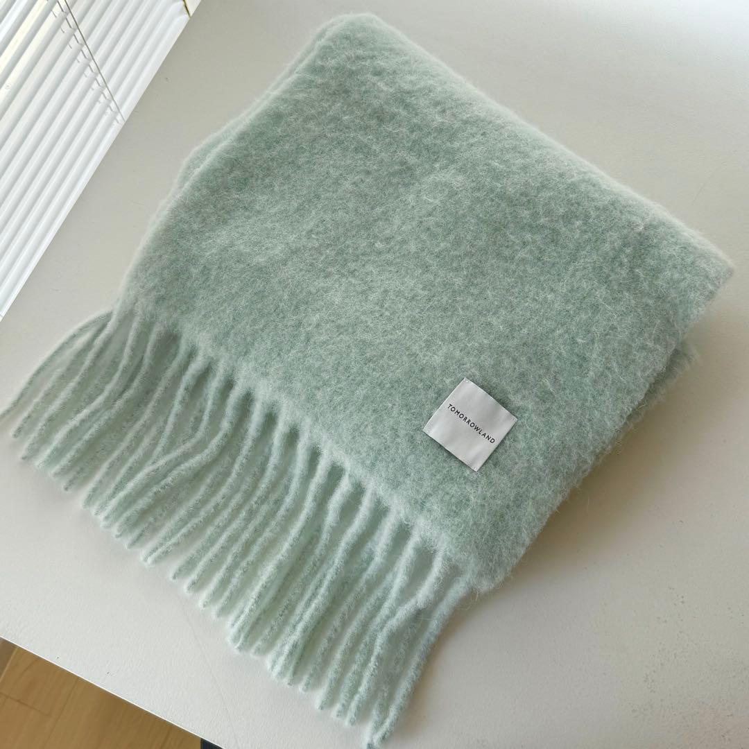 【ほぼ新品】TOMORROWLAND ミントグリーン マフラー ストール