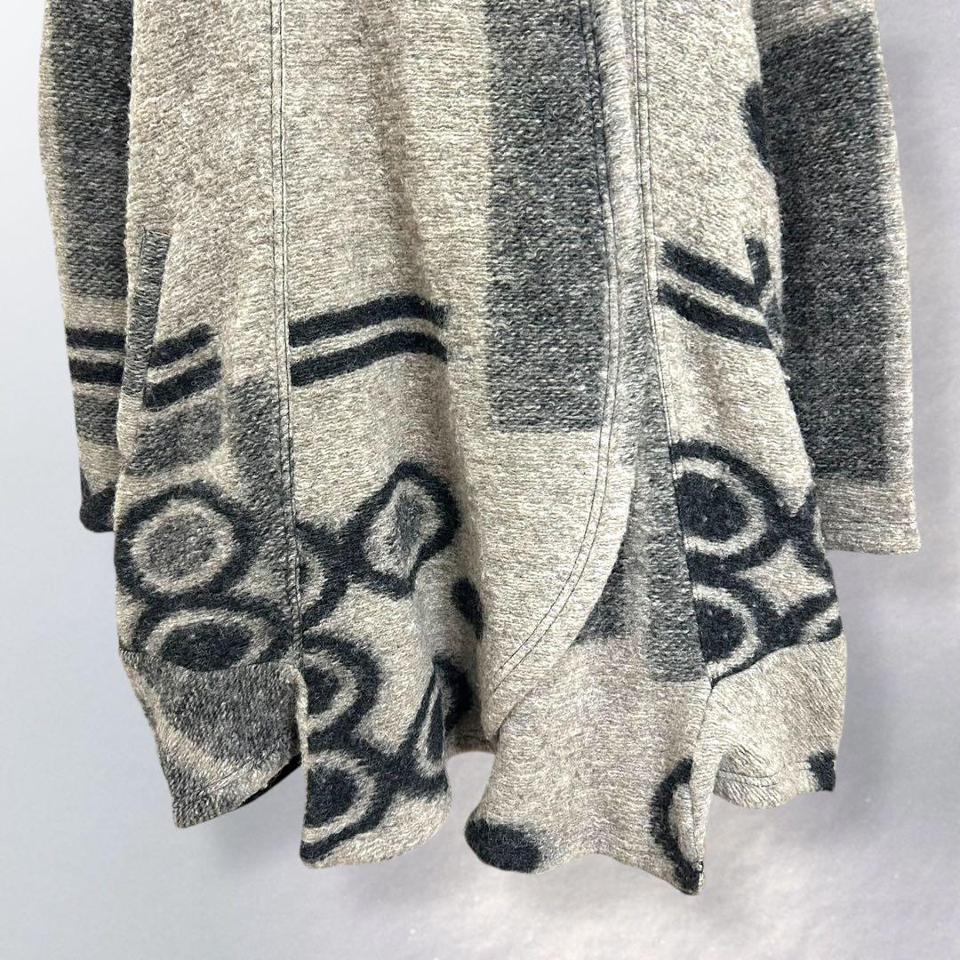 エイココンドウ 総柄 ビッグカラーコート 幾何学柄 ゆったり 42《a958