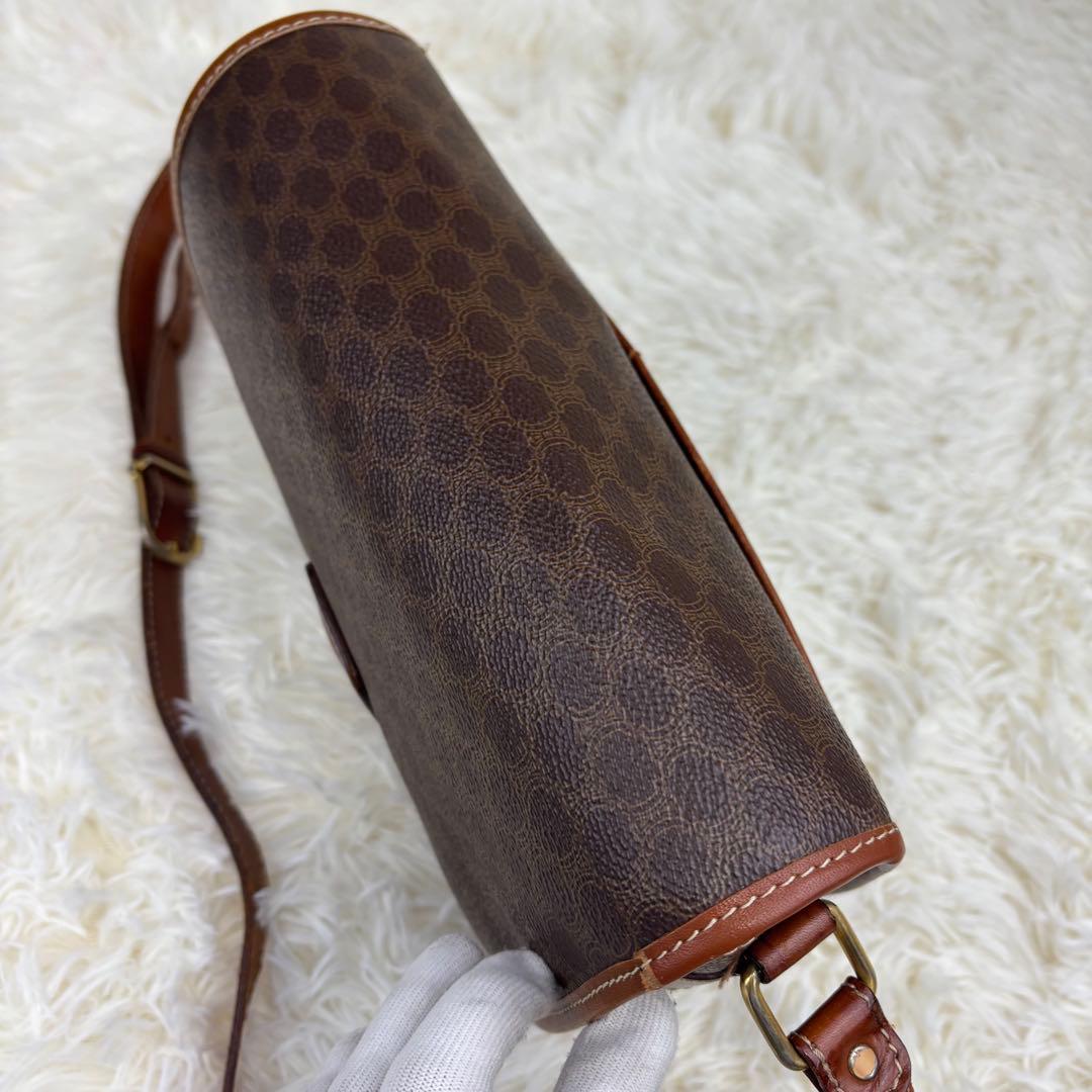 セリーヌ マカダム柄　 PVC×レザー 斜め掛け　ヴィンテージ　ショルダーバッグ