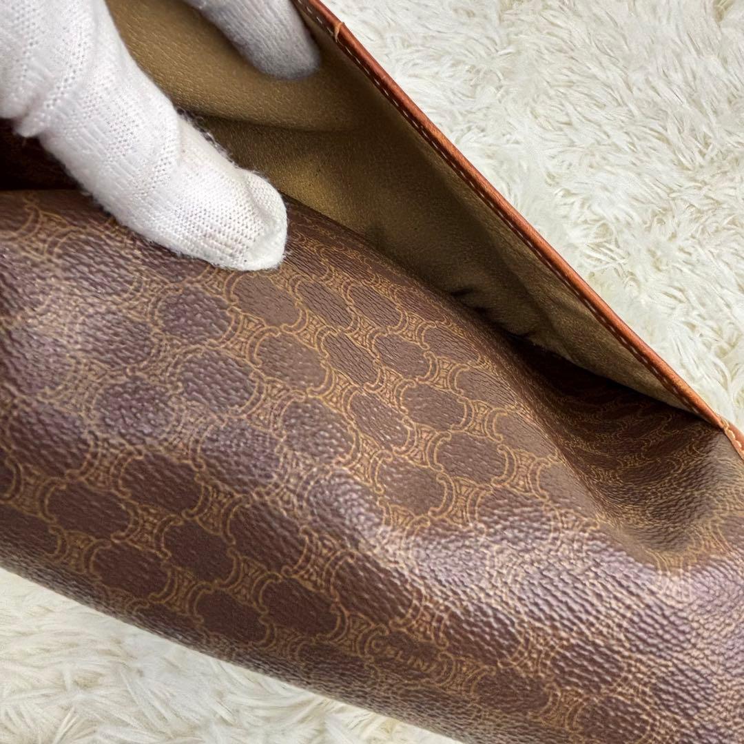 セリーヌ マカダム柄　 PVC×レザー 斜め掛け　ヴィンテージ　ショルダーバッグ