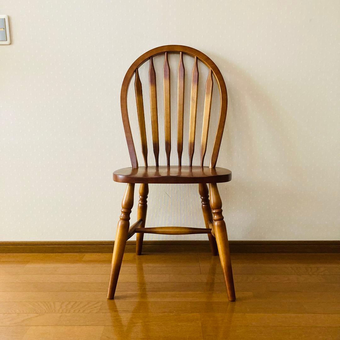おしゃれ！一点物！フープバックチェア 天然木 ダイニングチェア 無垢材