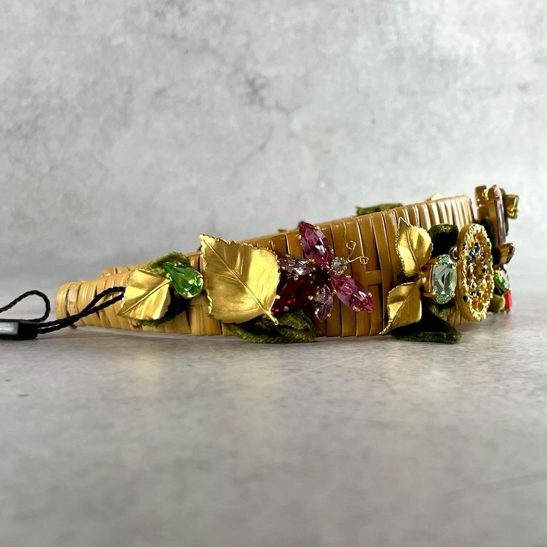 希少★ドルチェ＆ガッバーナ バンブー カチューシャ ビジュークリスタル フラワー