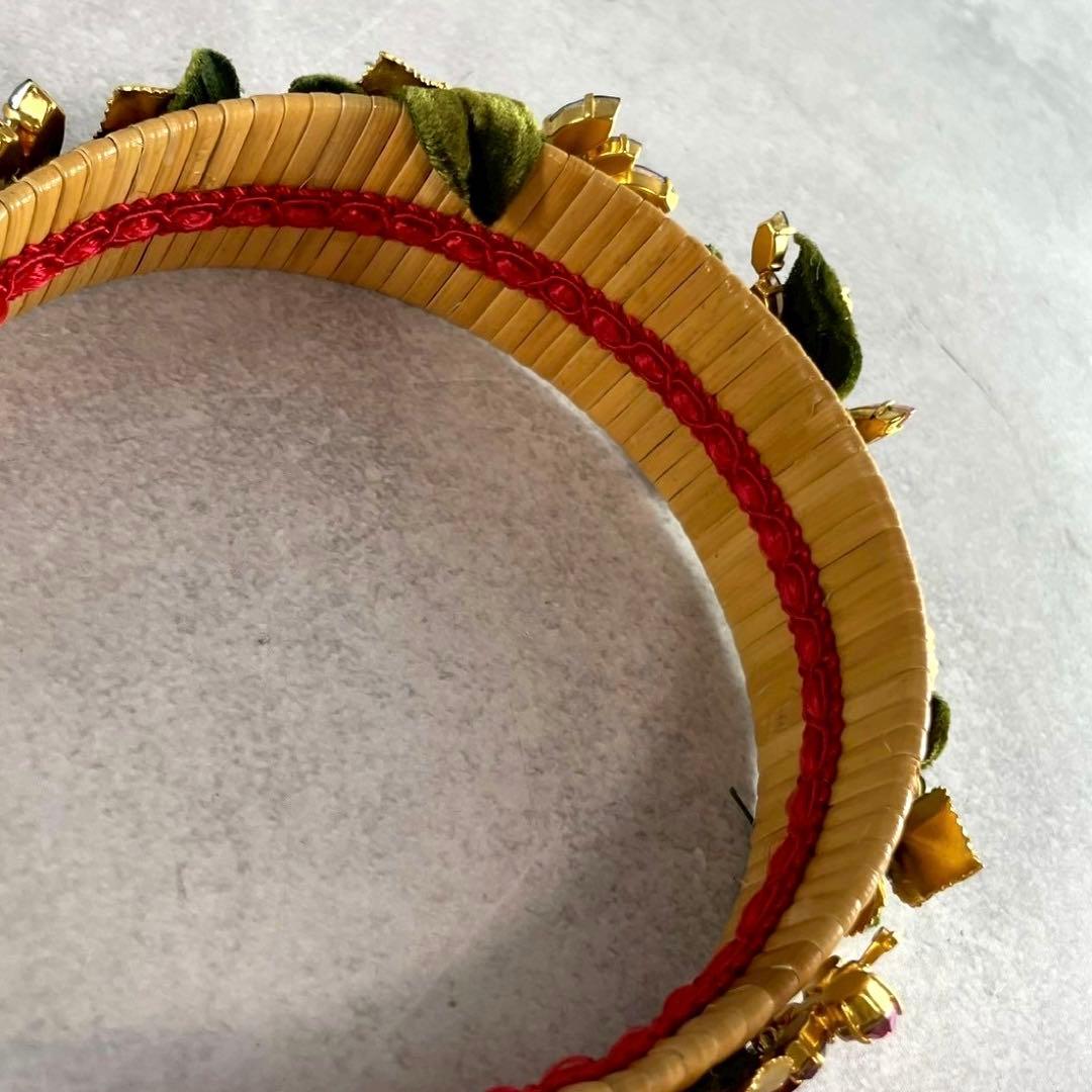 希少★ドルチェ＆ガッバーナ バンブー カチューシャ ビジュークリスタル フラワー