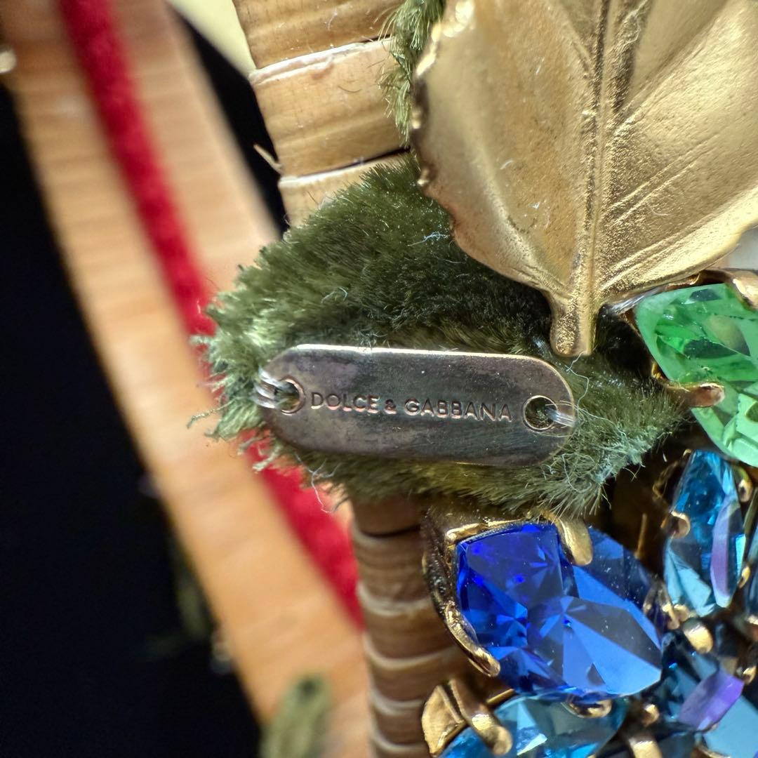 希少★ドルチェ＆ガッバーナ バンブー カチューシャ ビジュークリスタル フラワー